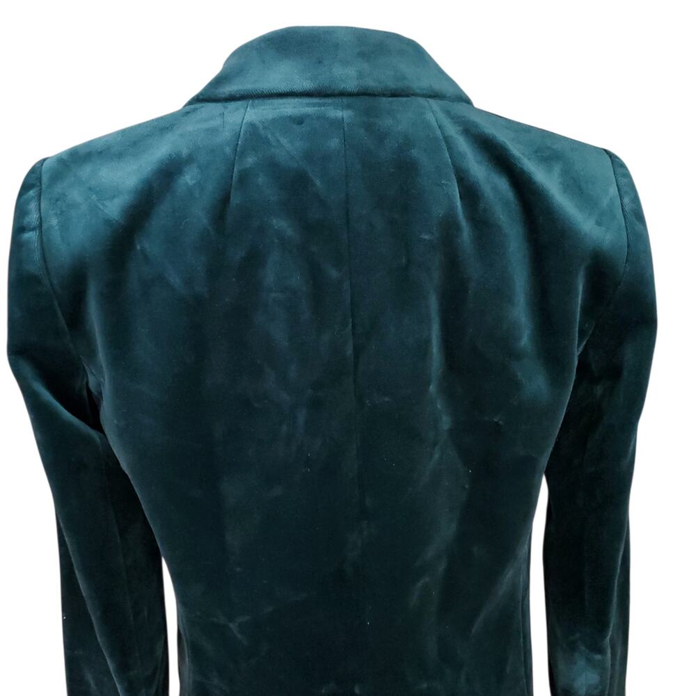 J. Crew Preppy Ivy Green Velvet Parke Blazer Jacket J8978 Peak Lapel Lined Sz 0 - Picture 10 of 16